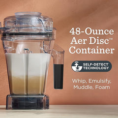 Vitamix 48-Ounce Aer Disc Blender Container with SELF-DETECT, BPA-Free, Dishwasher-Safe Container, and Tamper, Compatible with All Full-Size Vitamix Blenders
